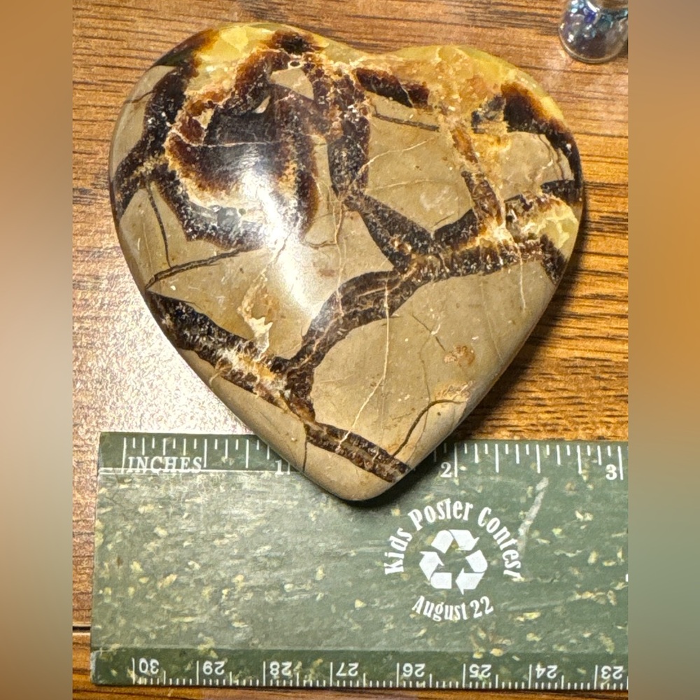 Beautiful Septarian heart shaped palm stone #3